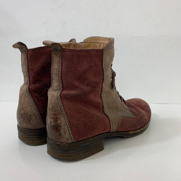 Naya Agave Boots in Wine Red and Brown Suede Leather Size 8 - Picture 2 of 7